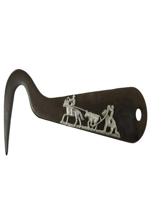AJ Tack Antique Brown Steel Hoof Pick Flames Design - Image 3